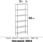 Regal Altair 14" Deep x 36" Wide x 96" Height Wire Shelving Kit | 6-Tier | NSF - Image 3