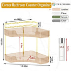 SUNZOS Corner Bathroom Counter Organizer, 2-Tier Countertop Makeup Organizer - Image 2