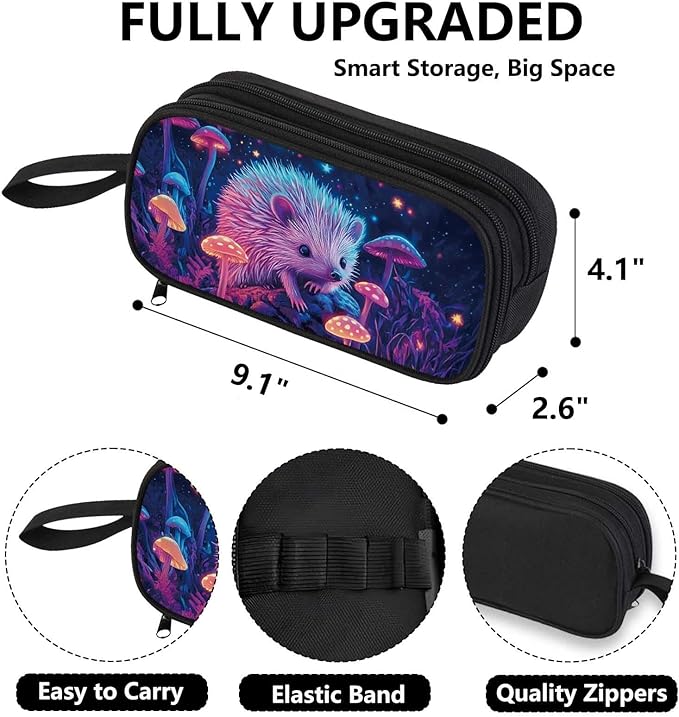 AnySmic Hedgehog Pencil Case for Boys Girls, Large Pencil Pouch for Kids - Image 2