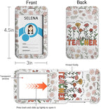 Teacher Badge Holder with Retractable Lanyard, Flower Lanyards - Image 4