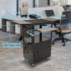 Upgraded AV Cart, Adjustable-Height Steel AV Cart - Image 3