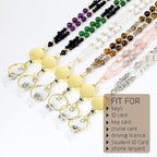 AIDSOTOU Lanyards for ID Badges and Keys, Natural Stone Beaded Teacher Lanyard - Image 2