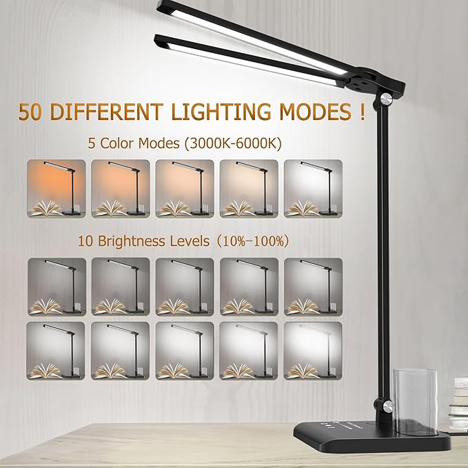 CHARYJOD Dimmable LED Desk Lamp - Image 5