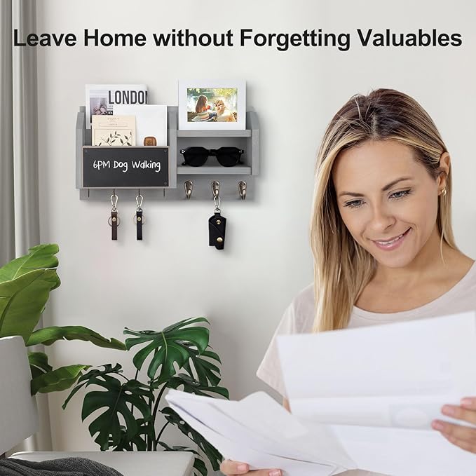 Lwenki Mail and Key Holder – Wall Mount Key Hanger - Image 4