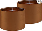 GO&SO Large Lampshades Replacement, Burnt Orange Velvet Drum Lamp Shades Set of by GOSO