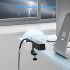 Flat Plug Desk Clamp Power Strip 10FT, 40W Total Fast Charging Station - Image 7