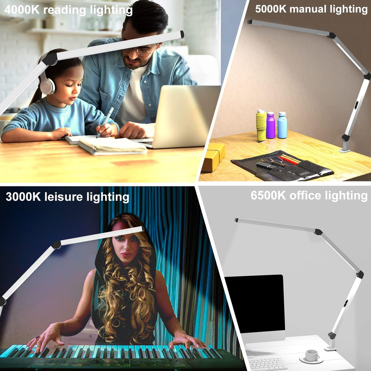 micomlan led desk lamp with clamp, dual light, package contents