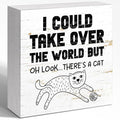 Funny Pet Shop Wood Block Sign I Could Take Over The World But Oh Look There's by WUZYOU