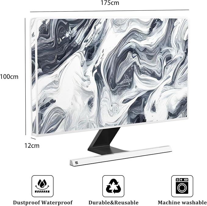 Baocicco Abstract Gray Marble Waterproof 75 Inch Television Cover Anti-Static - Image 2
