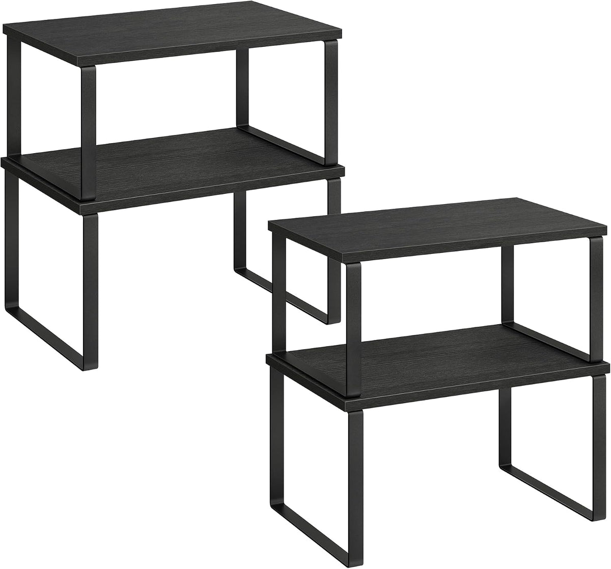 SONGMICS Cabinet Organizer Shelf, Set of 4, Stackable, Expandable