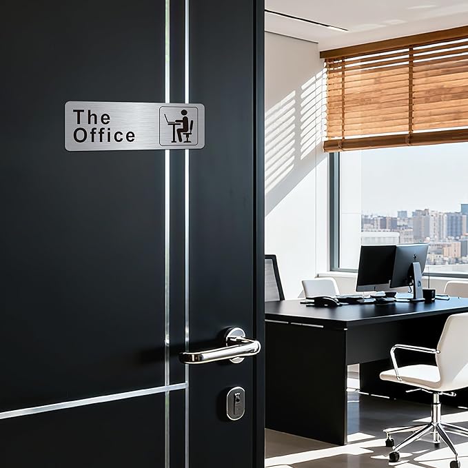 The Office Sign for Home and Business Door，Self-Adhesive Waterproof and - Image 5