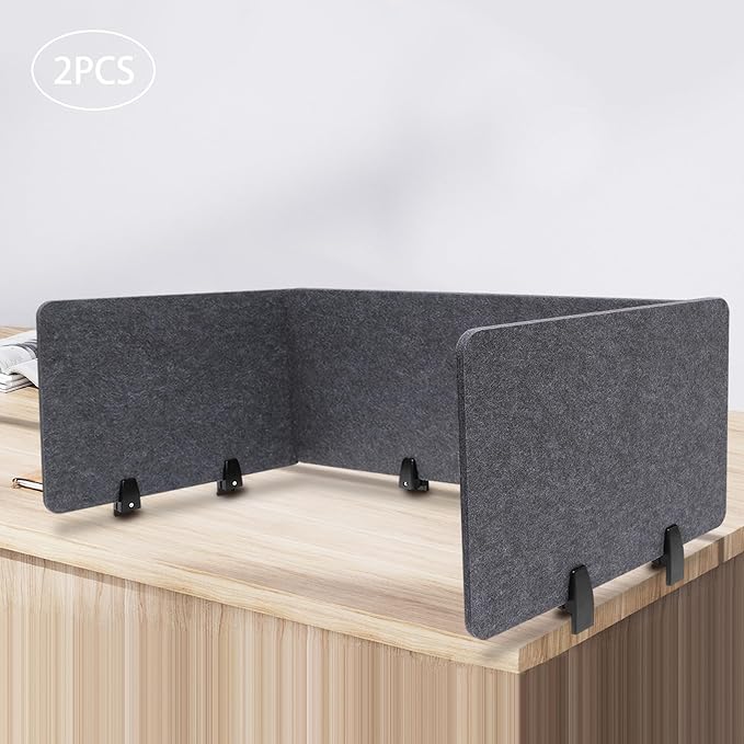Clamp-On Acoustic Desk Divider, Desktop Privacy Panel, Sound Absorbing - Image 6