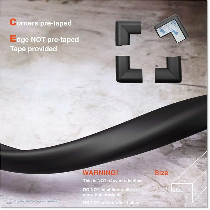 Roving Cove HeftyFit Edge Corner Protector Baby Proofing, Heavy-Duty, Soft NBR - Image 5
