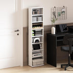 Furinno Jaya DVD Shelf, 8-Tier Tall Narrow CD Rack, Media Shelf - Image 2