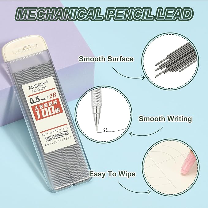 PATIKIL 600Pcs 2B Mechanical Pencil Lead, 0.5mm Black Lead Refill Break - Image 3