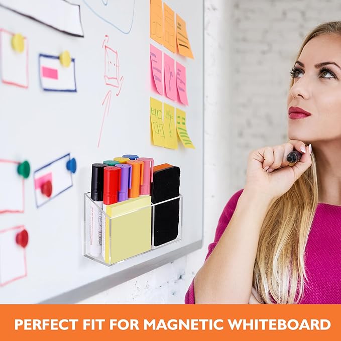 Ameceres Magnetic Pen Holder Classroom Organization Acrylic Marker Holder - Image 5