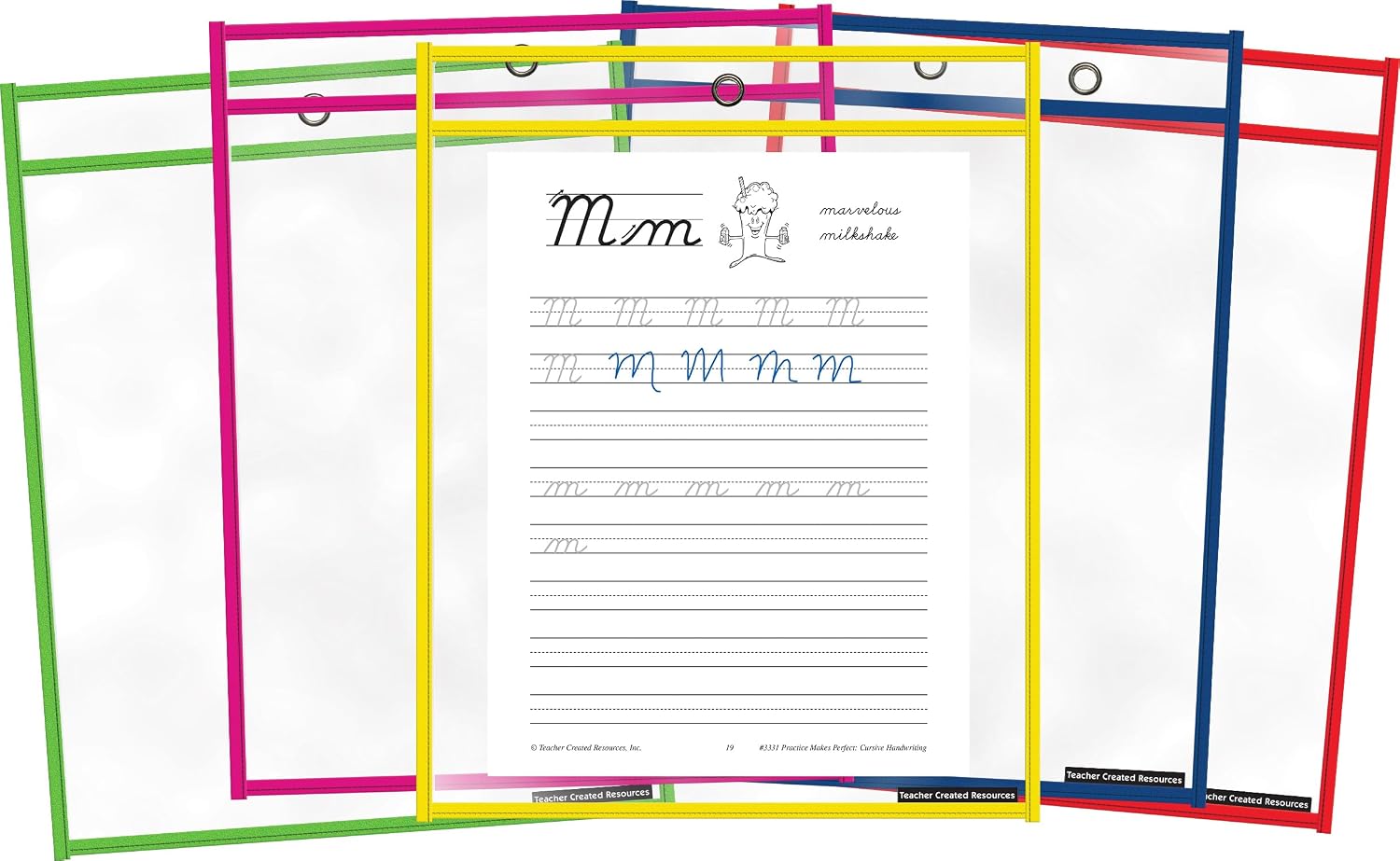Teacher Created Resources Colorful Dry-Erase Pockets - 10 Pack (TCR77522)