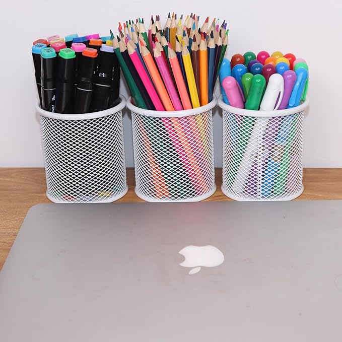 SNOW COOLER Pen Holder Mesh Pencil Holder Metal Pen Holder Cup Pencil Cup Holder - Image 8