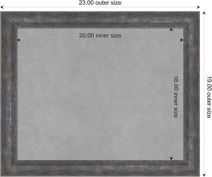 Amanti Art Grey Framed Magnetic Board 19x23 Small Vision Board - Image 4