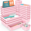 WOWBOX 25 PCS Plastic Drawer Organizer Set, 4 Sizes Desk Drawer Divider by WOWBOX