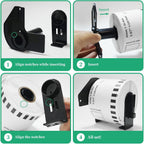 2.4 Inch x 100 Feet Continuous Thermal Labels, 12 Rolls | Replacement for Brother Dk-2205, Compatible with QL-Series Printers Listed Below, Includes One Reusable Frame