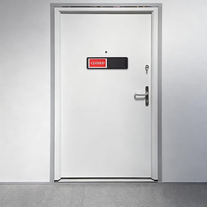 Open Closed Door Sign, Sliding Reversible Door Indicator Sign - Image 9