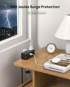 trond compact desk clamp power strip 5 ft on a desk or shelf