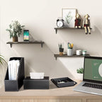 KINGFOM 5 PCS/SET Pu Leather Desk Organizer File Holder Accessories, Magazine - Image 4