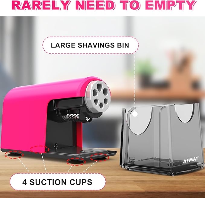 AFMAT PSX2 Electric Pencil Sharpener Heavy Duty, 6 Holes, Auto Stop Pencil - Image 6