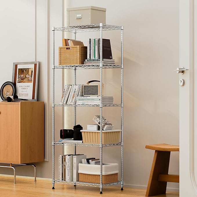 M MZG 1250 lbs 5 Tier Shelf Metal Storage Shelves Wire Rack Closet Organizers - Image 2