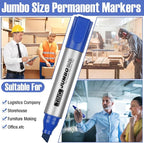 Fuutreo 32 Pcs Jumbo Permanent Markers Bulk Large Chisel Tip Permanent Markers - Image 6