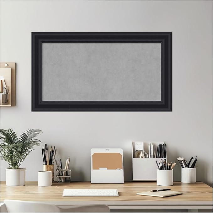 Amanti Art Black Framed Magnetic Board 16x28 Small Vision Board - Image 6