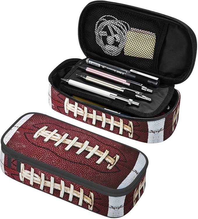 HKHEHOP American Football Ball Vintage Theme Pencil Case Storage Pencil Pouch by HKHEHOP