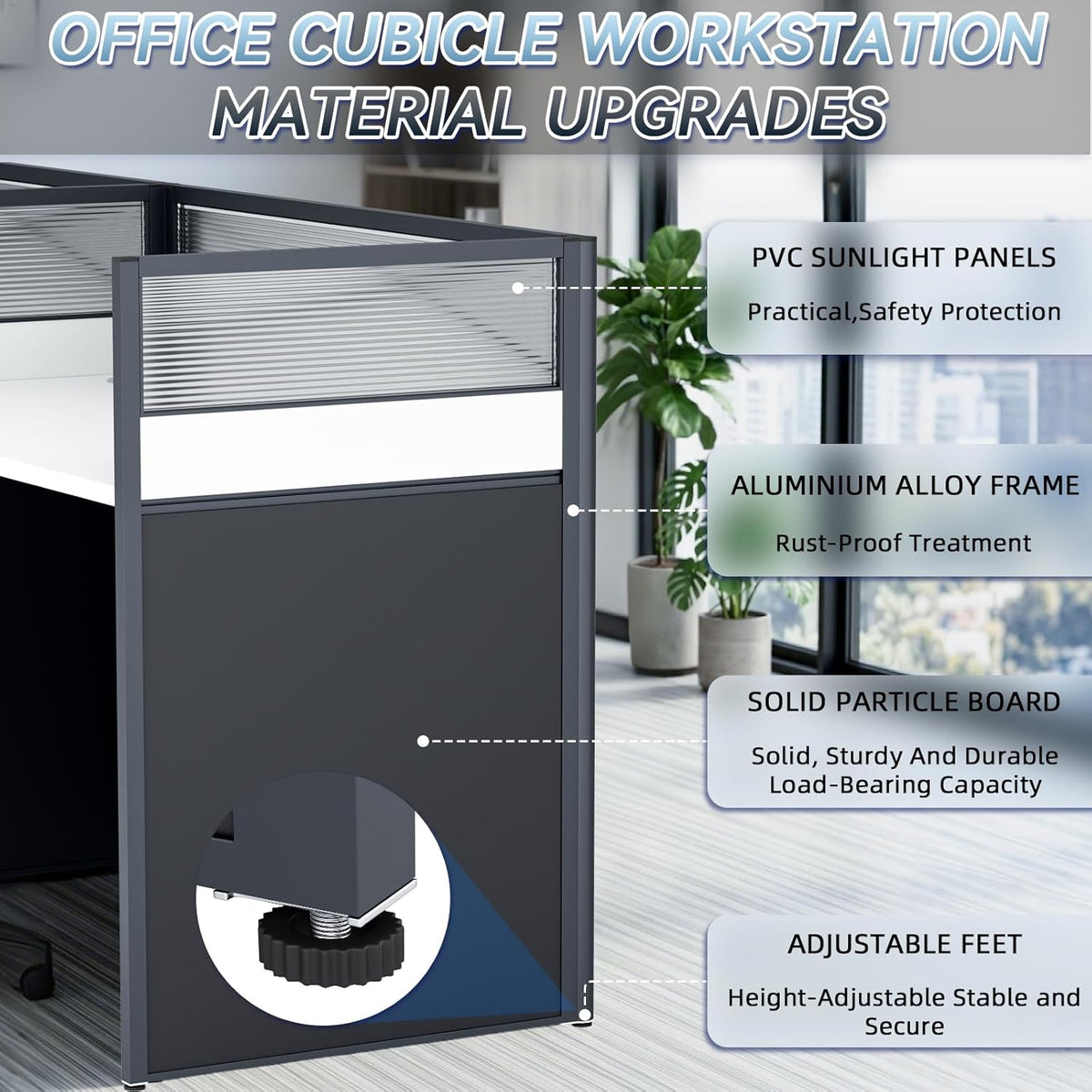 Office Cubicle Desk, 2 People Computer Workstations 4s45 with Mute Privacy Pa...