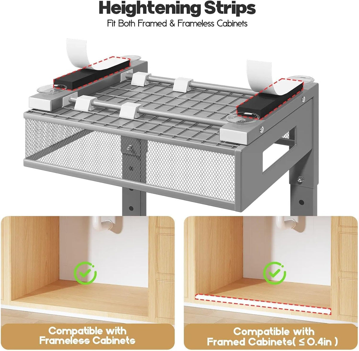 2 Packs 21IN Depth Under Sink Organizer, 2-Tier Pull Out Cabinet Organizer Wi...