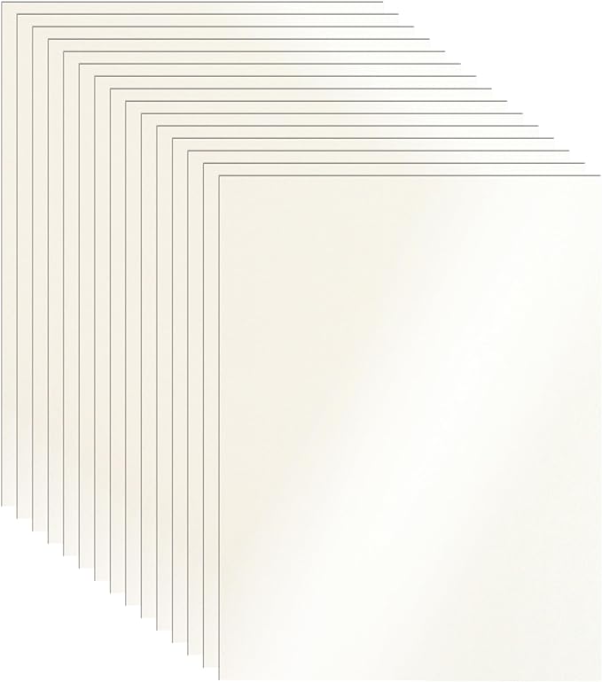 28 Sheets Cream Shimmer Cardstock 8.5 x 11 Ivory Paper, 92lb Premium Off White by Guakicae
