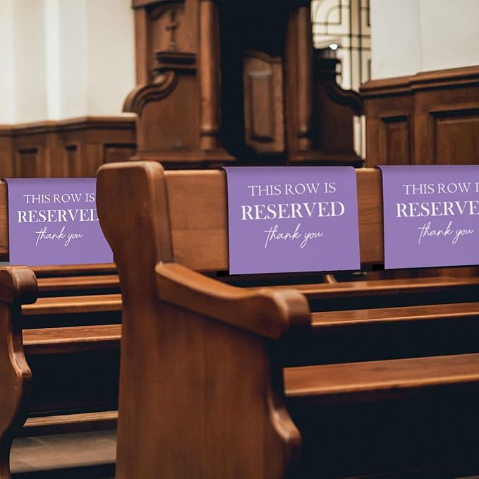 ChissNook Reserved Seating Chair Signs, This Row Is Reserved Pew Cloths Seating - Image 3