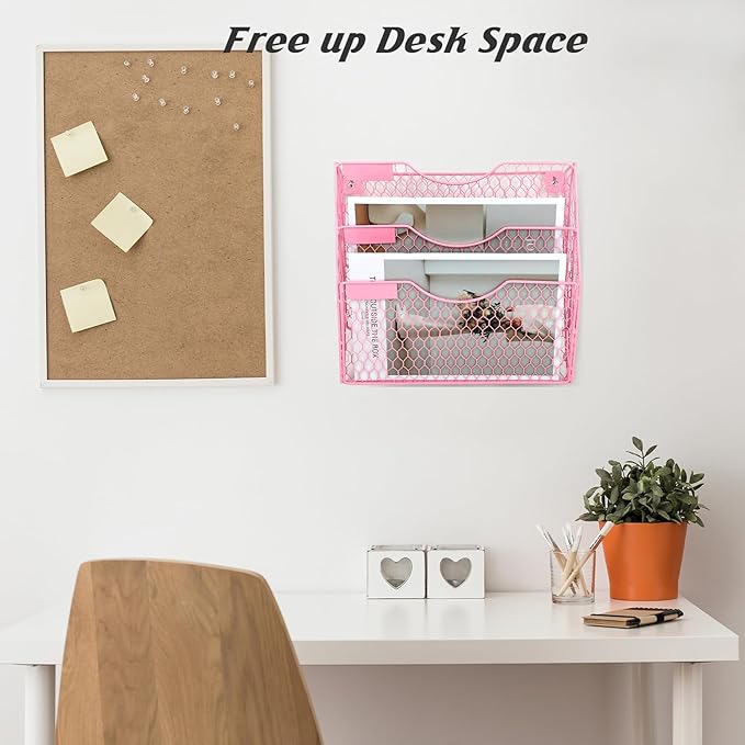 EASEPRES Mail Organizer Wall Mount Hanging File Holder Storage, Metal Chicken - Image 4
