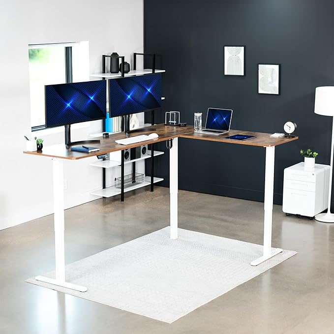 VIVO Electric Corner 84 x 63 inch L-Shaped Standing Desk, Memory Height - Image 2