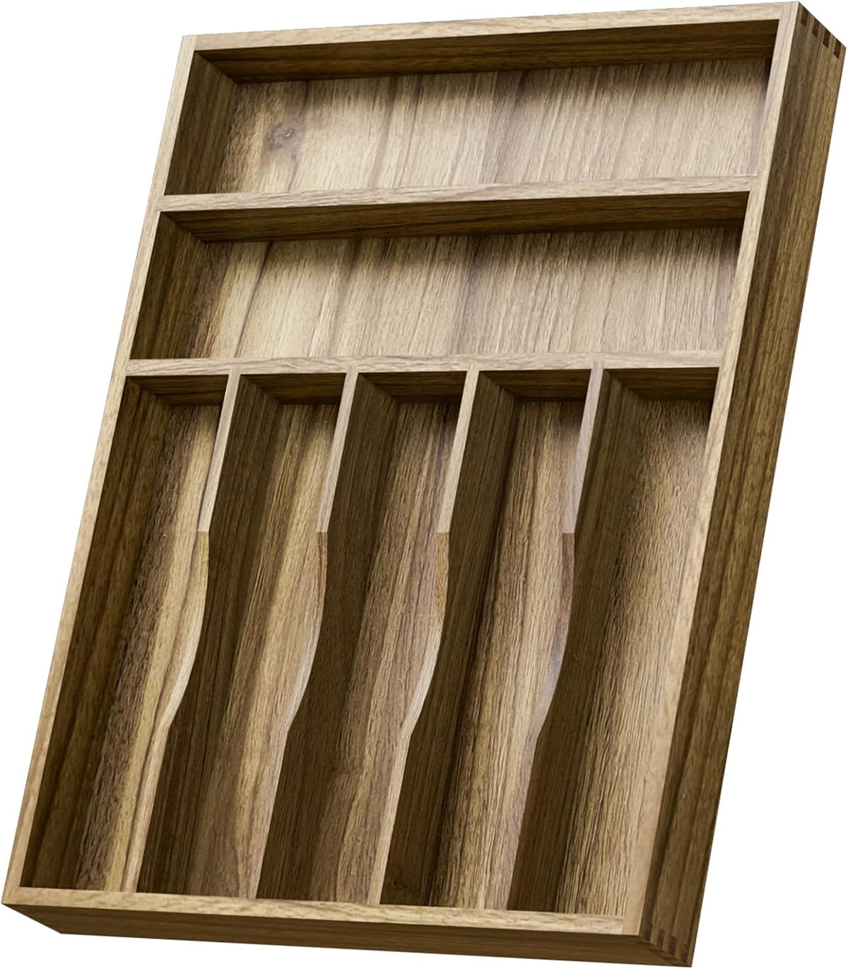 Kiasthome Acacia Wood Silverware Drawer Organizer, Kitchen Utensil Cutlery Dr...