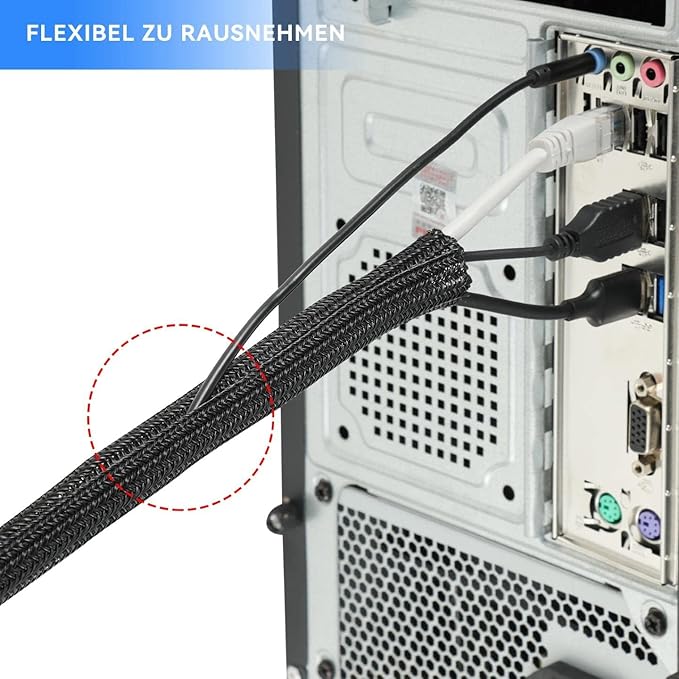 AGPTEK Cable Sleeve Cover, 6.6ft - Image 3