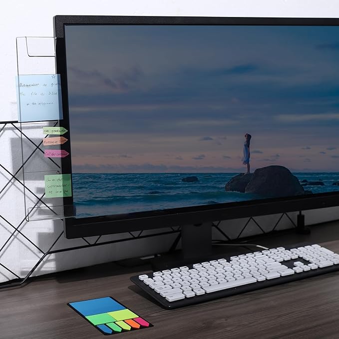2PCS Multifunction Clear Computer Monitor Memo Boards （Left & Right） Acrylic - Image 7