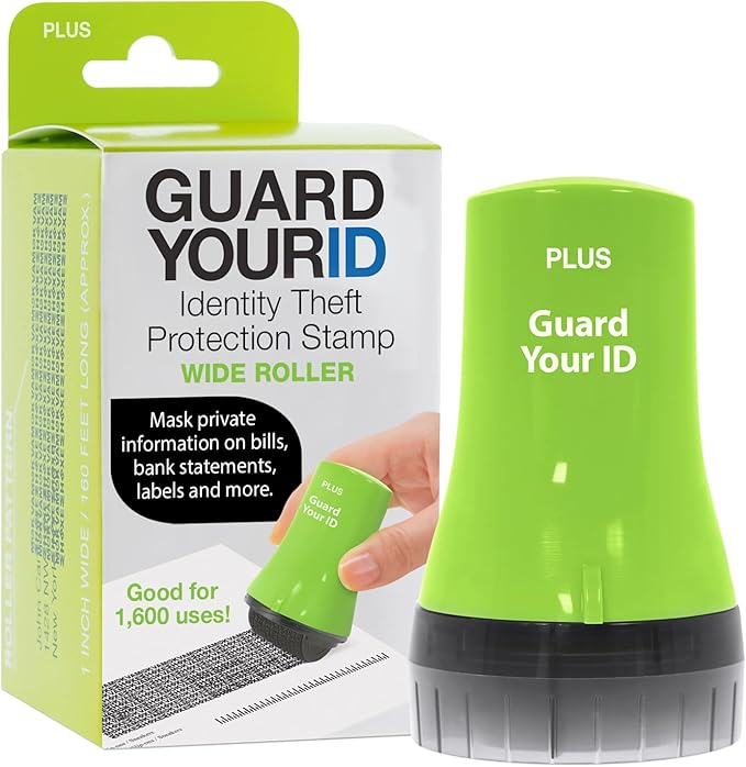Guard Your ID Wide Advanced Roller 2.0 Identity Theft Prevention Security Stamp by Plus