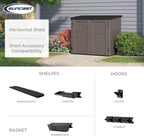 suncast 5.9 ft. x 3.7 ft horizontal stow-away on a desk or shelf
