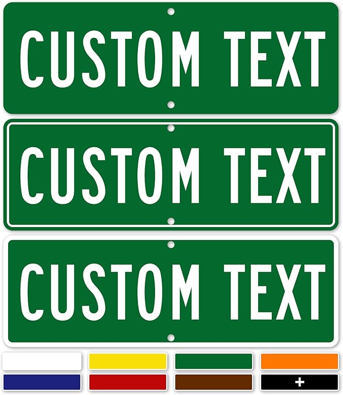 Custom Street Sign, Road Sign, Address Sign, 8 Colors, Reflective Option by MySignCenter