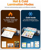 Laminator Machine with 20 A4 Laminating Pouches, Thermal and Cold Lamination - Image 4