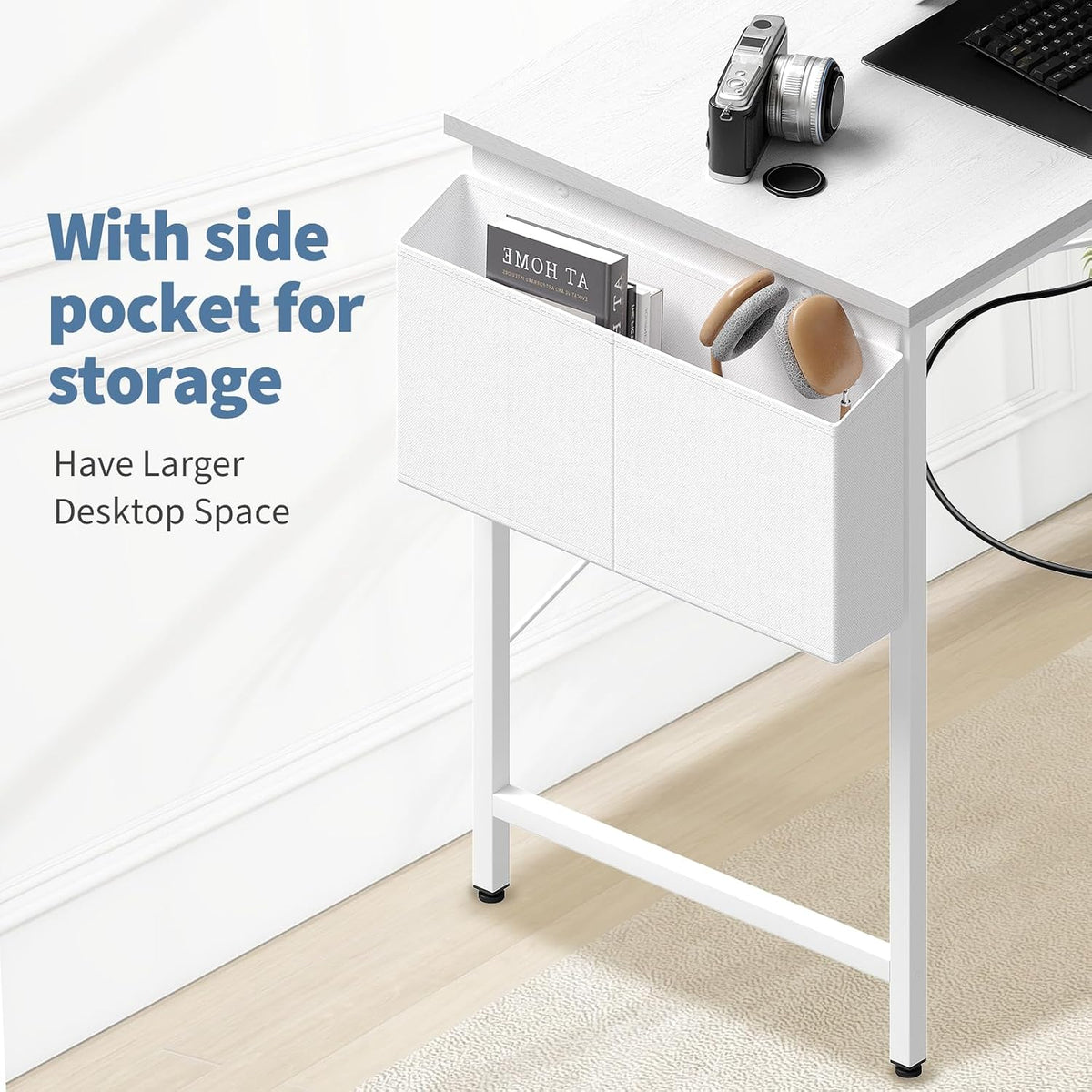 DUMOS Corner Gaming Desk with Power Strip, Storage Shelves and Drawers