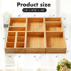 fabsome drawer organizer, set of 9 bamboo wood, package contents
