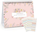 Mokani Small Desk Calendar 2026-2027, Desktop Calendar Jul.2026-Dec.2027 | 18 Months Academic Flip Standing Calender with Stickers & US Holidays Marked (8"x6")