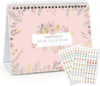 Mokani Small Desk Calendar 2026-2027, Desktop Calendar Jul.2026-Dec.2027 | 18 Months Academic Flip Standing Calender with Stickers & US Holidays Marked (8"x6")